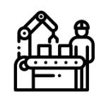 Worker on a production line clip art