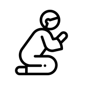 Man on his knees praying clip art
